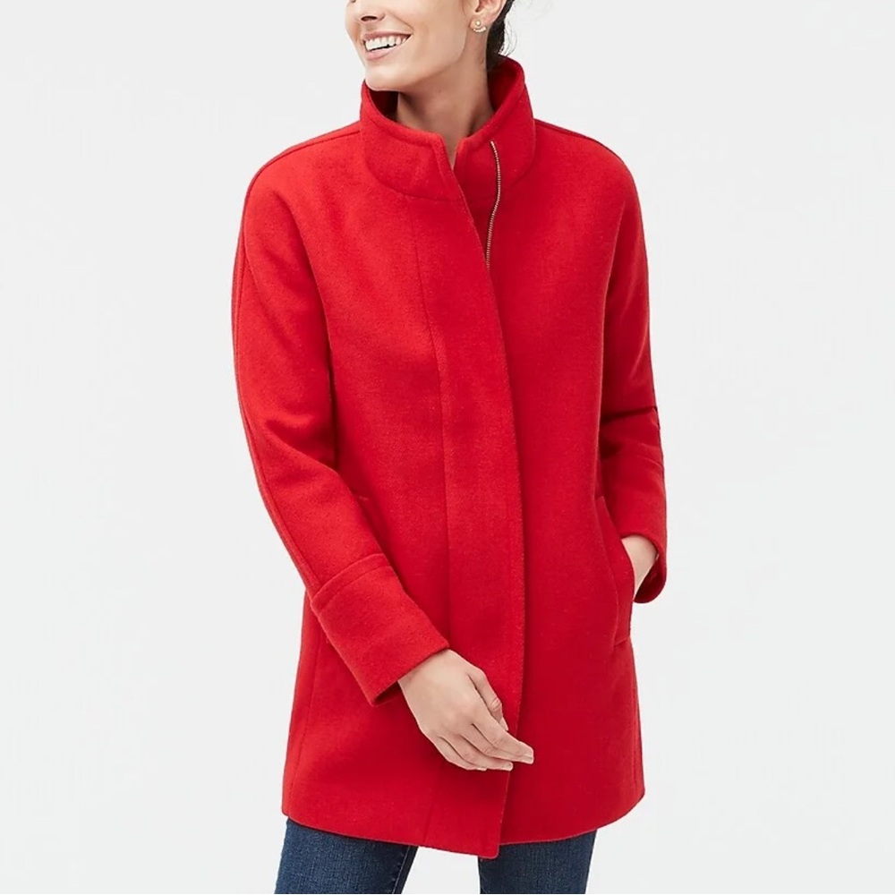 J. Crew Stadium Cloth Nello Gori Cocoon Jacket Wool Coat Size 0